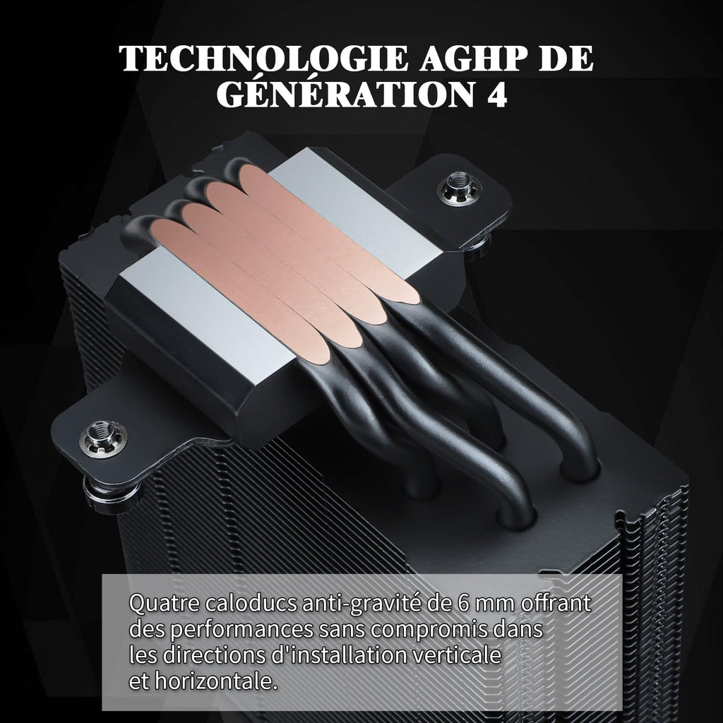 Thermalright Assassin Spirit 120 EVO ARGB AGHP PWN 4:e generationens CPU-kylare tyst CPU-kylare kompatibel med AM4/AM5/Intel Iga 1700/1851/1150/1151/1200, svart