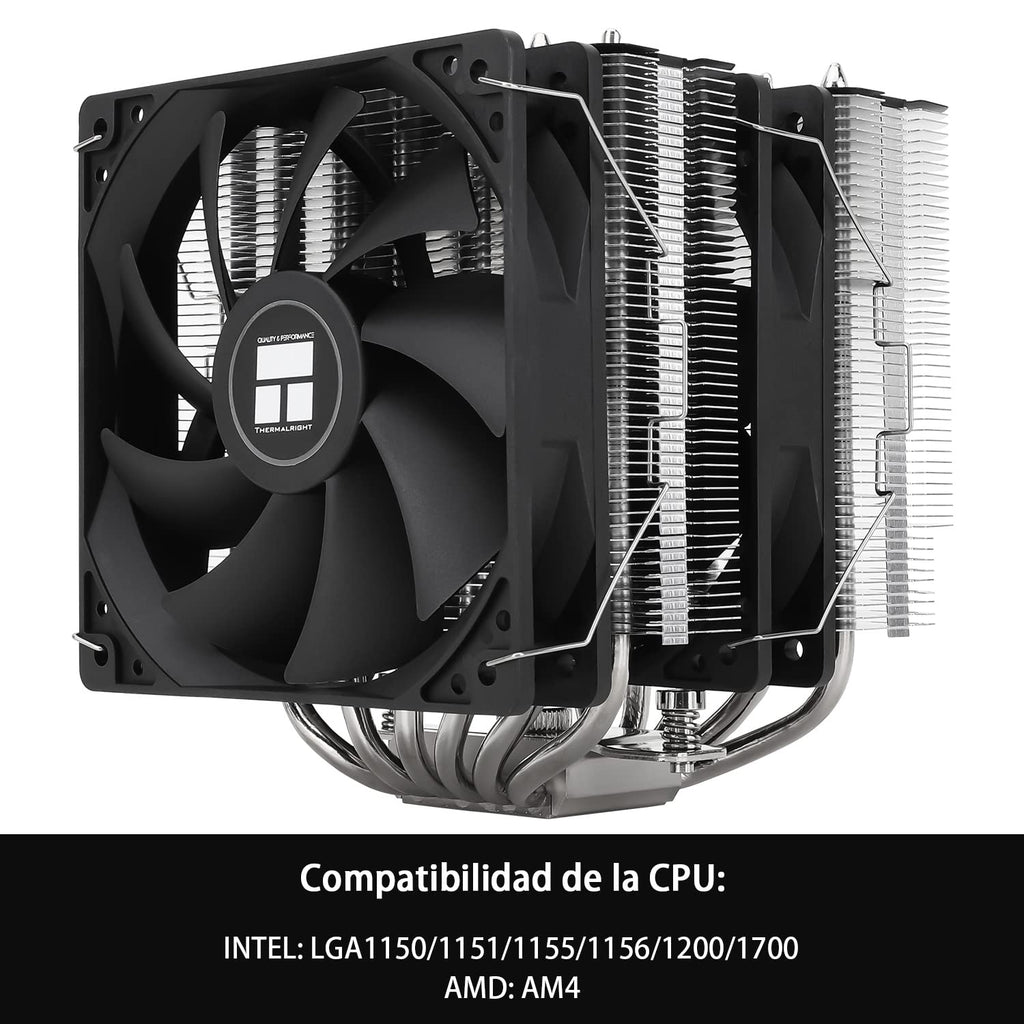 TR Peerless Assassin 120 SE svart, 6 värmerör, 2 x 155 mm, hög kylning PWM TL-C12C för AM4/AM5 och Intel LGA 1851/1700/1150/1151/1200 (svart, PA120SE)
