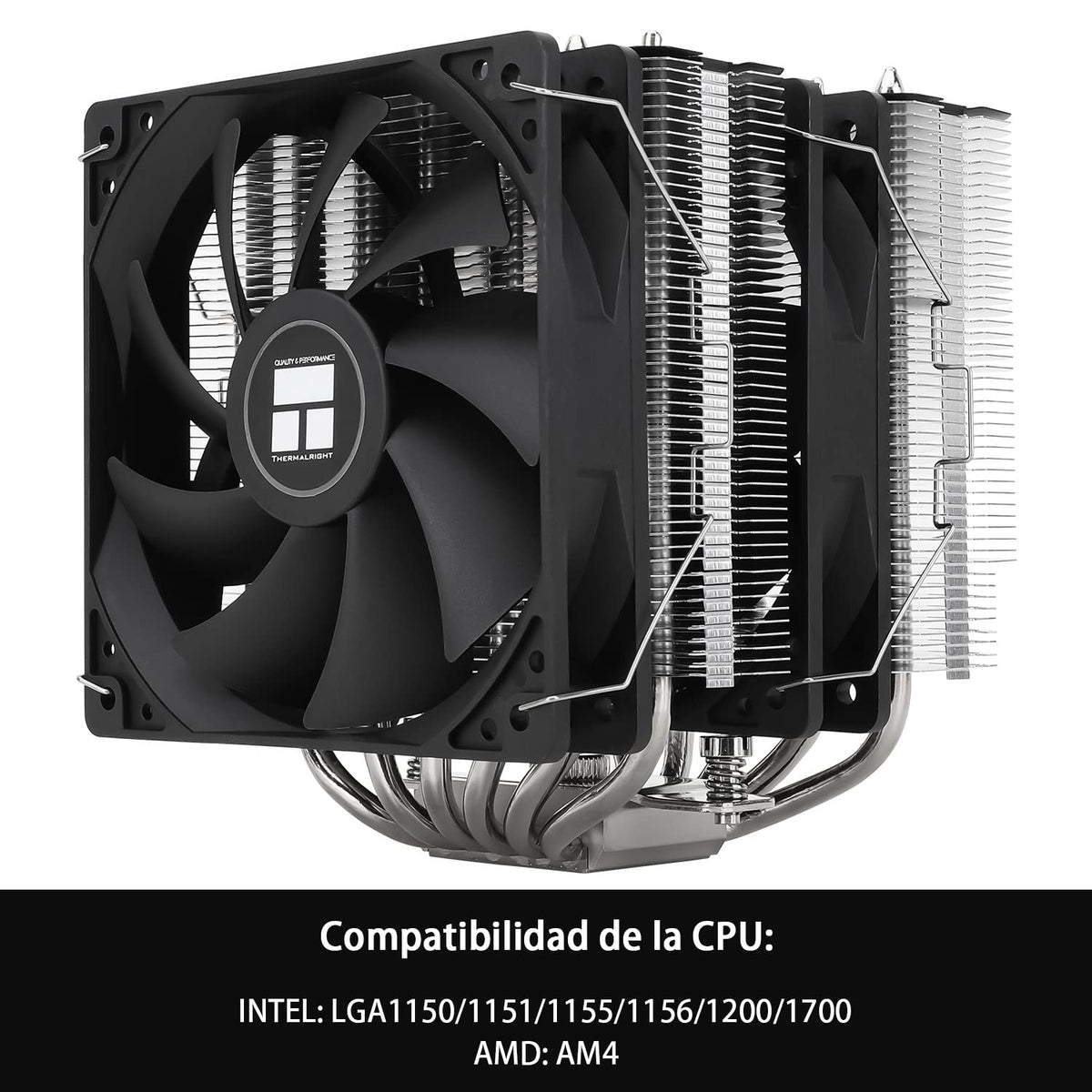 TR Peerless Assassin 120 SE svart, 6 värmerör, 2 x 155 mm, hög kylning PWM TL-C12C för AM4/AM5 och Intel LGA 1851/1700/1150/1151/1200 (svart, PA120SE)