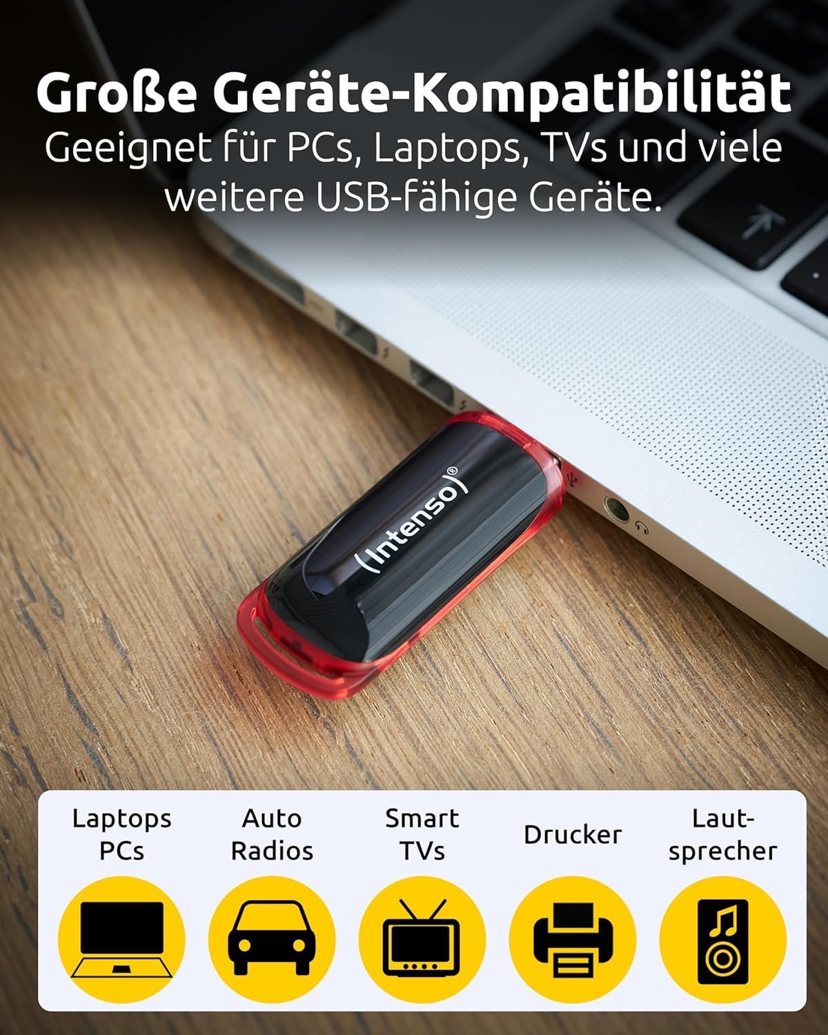 Intenso Business Line - Flash Drive 16 GB - USB 2.0, Black/Red