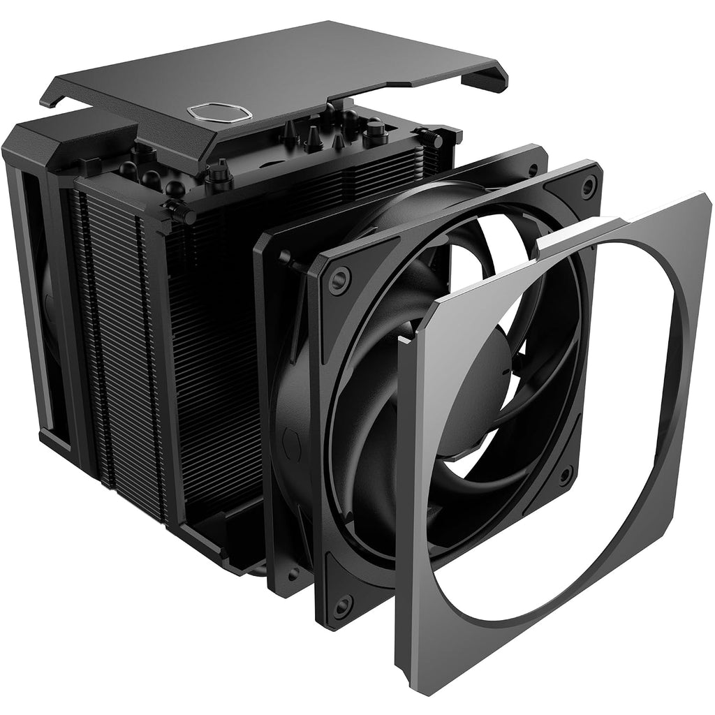 Cooler Master Hyper 212 Black CPU-Luftkylare - Aluminiumfinish, 4 Kontinuerliga Direktkontaktvärmerör, SickleFlow 120 Edge Fläkt, LGA1700 & AM5 Fäste - Svart