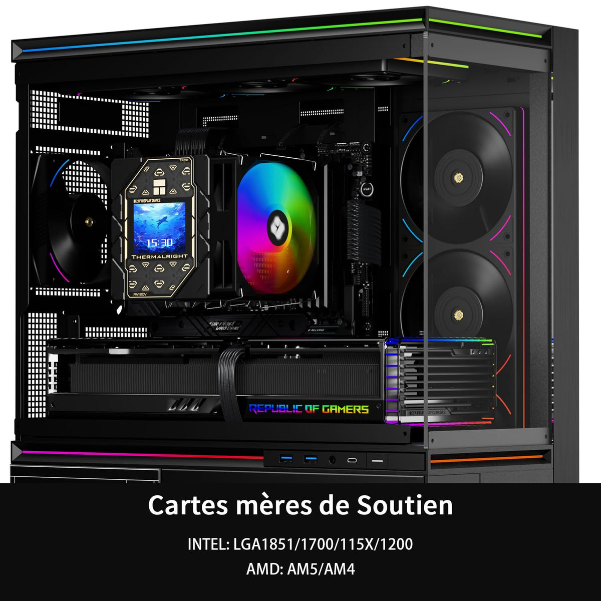 Thermalright Peerless Assassin 120 Vision ARGB svart CPU-kylare, PC-kylning med 6 värmerör, 2,8-tums magnetisk skärm (320 x 240 upplösning), för AMD AM4/AM5 och Intel LGA1700/1851