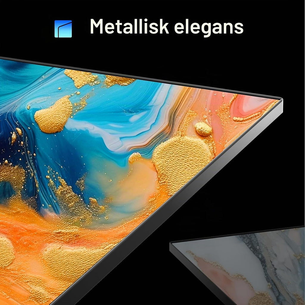 Google QLED 4K UHD CHiQ 50QA10 50" HDR10, VRR och ALLM ultratunn ramlös Dolby Audio Wi-FI dubbelband