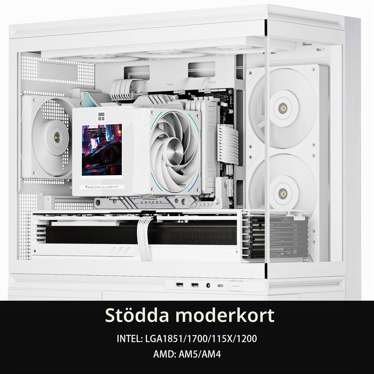 Thermalright Phantom Spirit 120 Vision EVO CPU-kylare, PC-kylflänskylare 7 värmerör, 3,95 tums magnetisk skärm med 480 x 480-upplösning, för AM4/AM5 och Intel LGA1700/1851/115 x