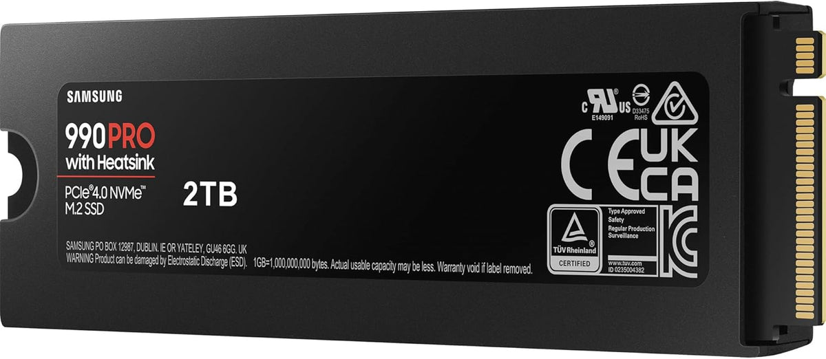 Samsung 990 PRO Heatsink NVMe M.2 SSD, 2 TB, MZ-V9P2T0CW