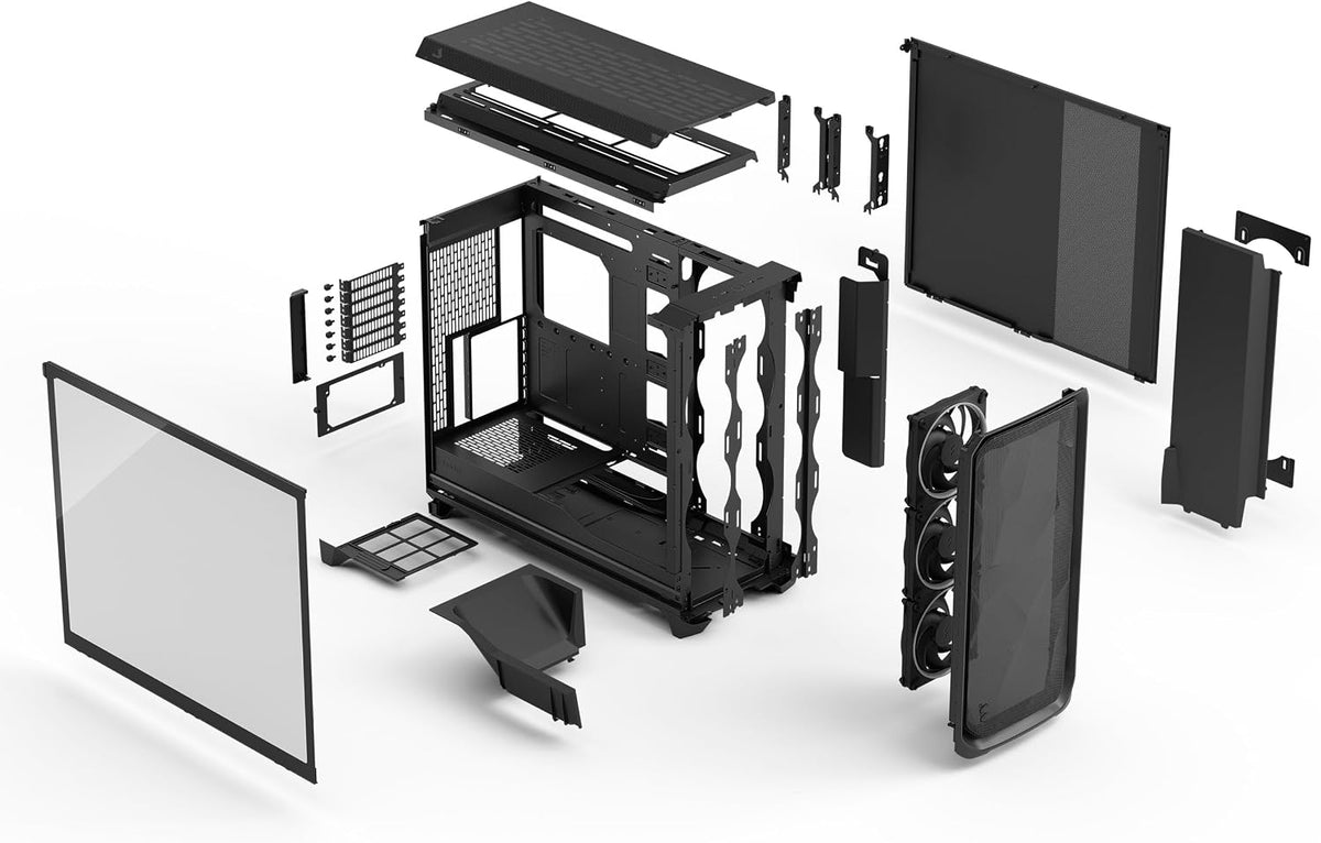 Fractal Design Meshify 3 XL Vit Tempered Glass Klar Toning - Gamingdatorchassi – Meshfront – Tre Momentum 14-fläktar ingår – GPU-stöd upp till 512 mm längd – E-ATX/ATX/mATX-stöd