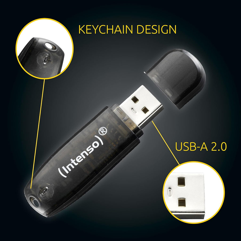 Intenso 3502470 Rainbow USB-minne, 16GB, Svart