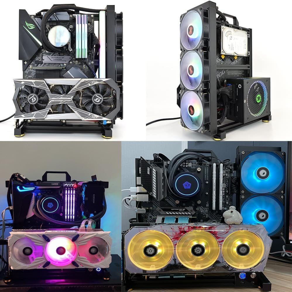 PC kreativ monteringsram testbänk, öppen luft ramfodral, gör-det-själv dator moderkort fodral ställ, ITX ATX MATX/EATX öppen aluminium ram chassi (EATX)