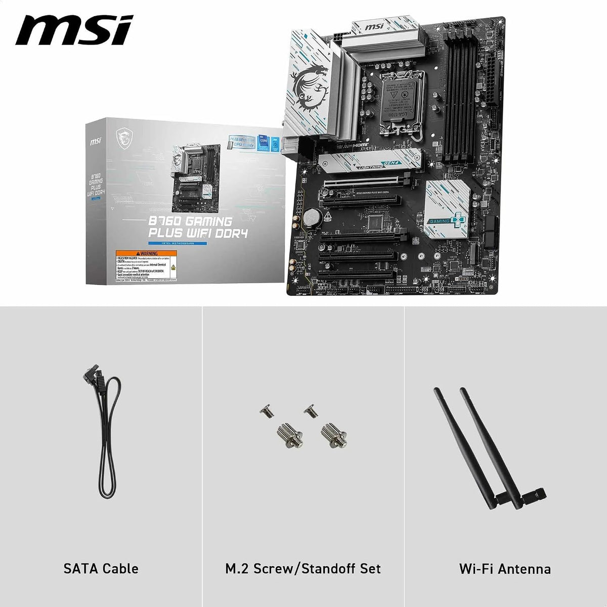 MSI PRO B760M-P DDR4 moderkort, Micro-ATX - Stöder Intel 12:e och 13:e generationens kärnprocessorer, LGA 1700 - DDR4 Memory Boost 4800+MHz/OC, PCIe 4.0 x16-kortplats, M.2 Gen4-kortplatser, olika