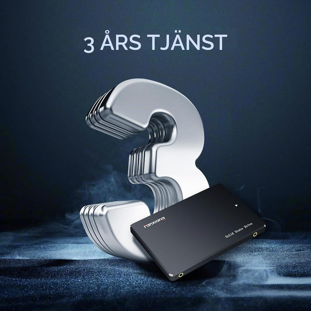 Fanxiang S101 1 TB SSD SATA III 6 Gb/s 2,5 tum intern solid state-enhet, läshastighet upp till 550 MB/sek, kompatibel med bärbara datorer och PC stationära datorer (svart)