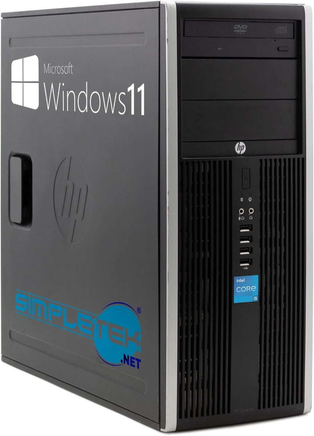 HP 8300 CMT Windows 11 Pro PC-torn - Core i5 upp till 3,60 GHz 16 GB RAM SSD 240 GB | Seriellt gränssnitt RS232 VGA DisplayPort stationär DVD stationär dator (renoverad)