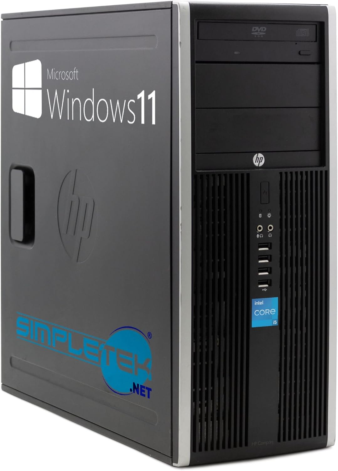 HP 8300 CMT Windows 11 Pro PC-torn - Core i5 upp till 3,60 GHz 16 GB RAM SSD 240 GB | Seriellt gränssnitt RS232 VGA DisplayPort stationär DVD stationär dator (renoverad)