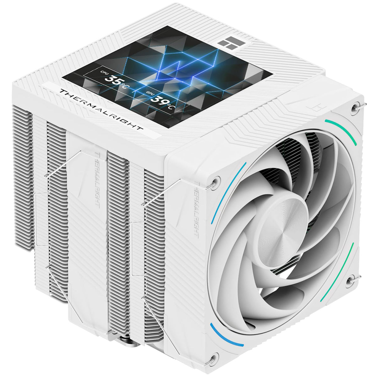 Thermalright Phantom Spirit 120 Vision EVO CPU-kylare, PC-kylflänskylare 7 värmerör, 3,95 tums magnetisk skärm med 480 x 480-upplösning, för AM4/AM5 och Intel LGA1700/1851/115 x