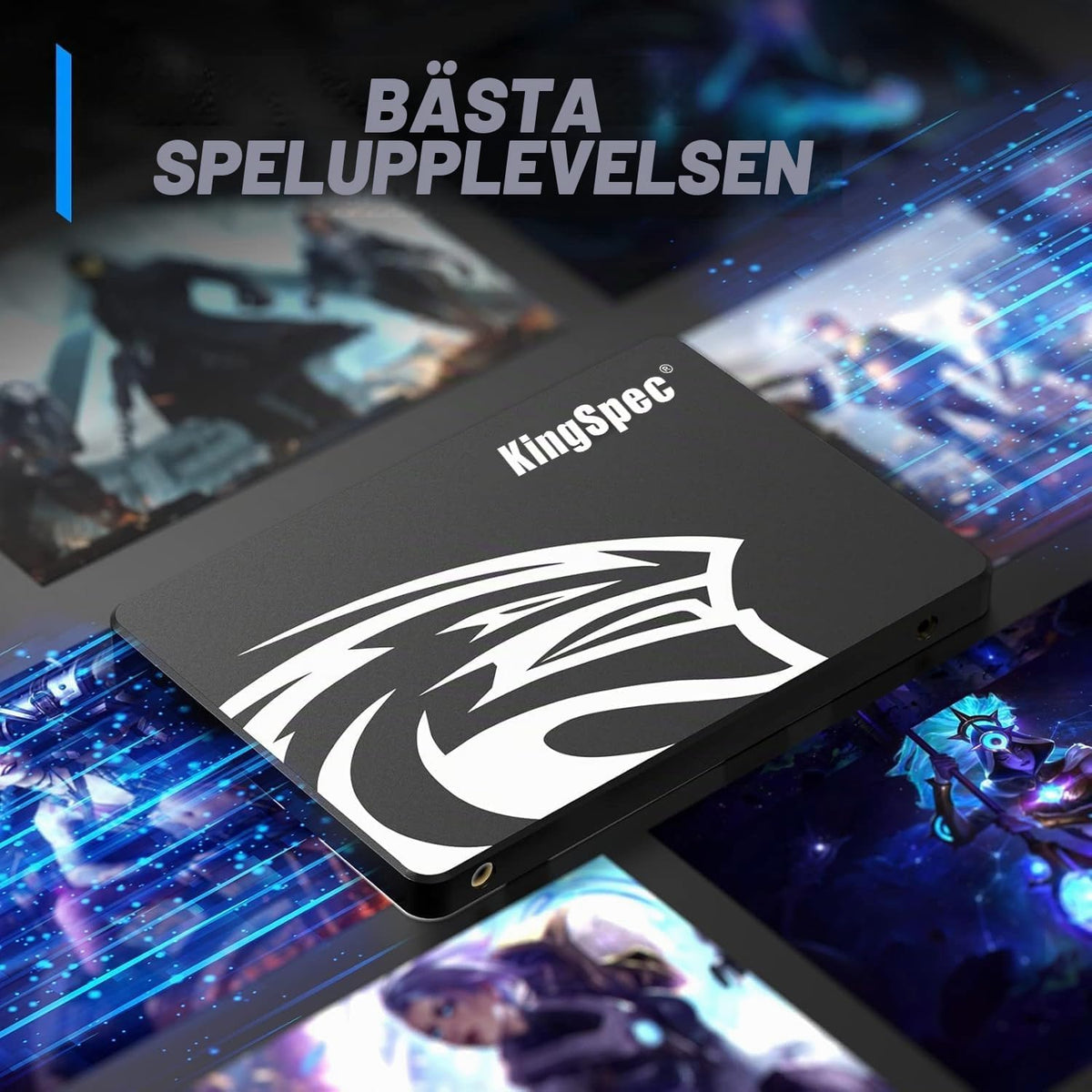 KingSpec 256GB 2,5" SATA SSD Hårddisk Intern SATA 3 Intern SSD 3D NAND Flash, kompatibel med stationär dator/bärbar dator