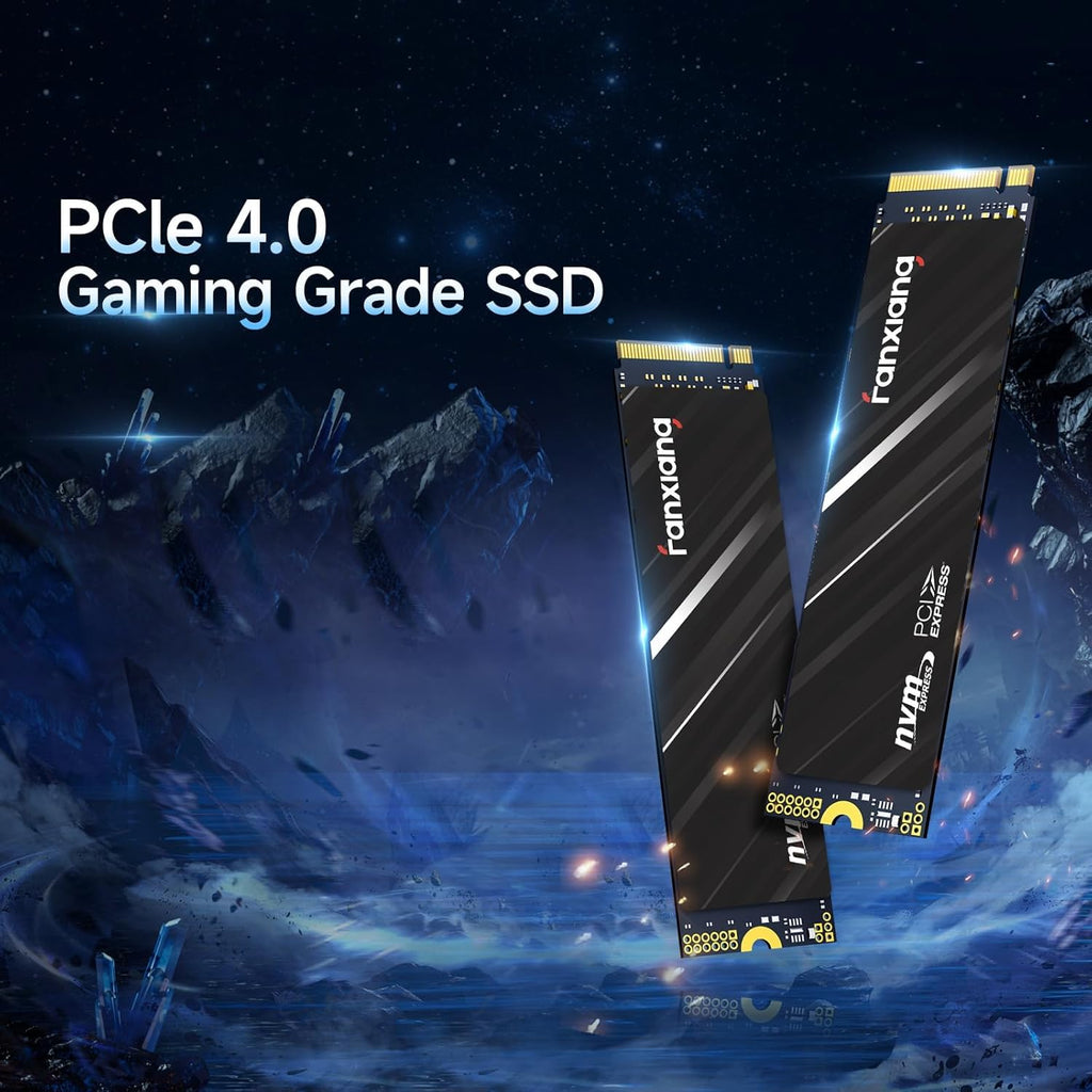 fanxiang 1 TB NVMe PCIe 4X4 M.2 2280 SSD upp till 4800 MB/s 3D NAND SSD kompatibel med PS5 — perfekt för spelare och proffs — S690Q