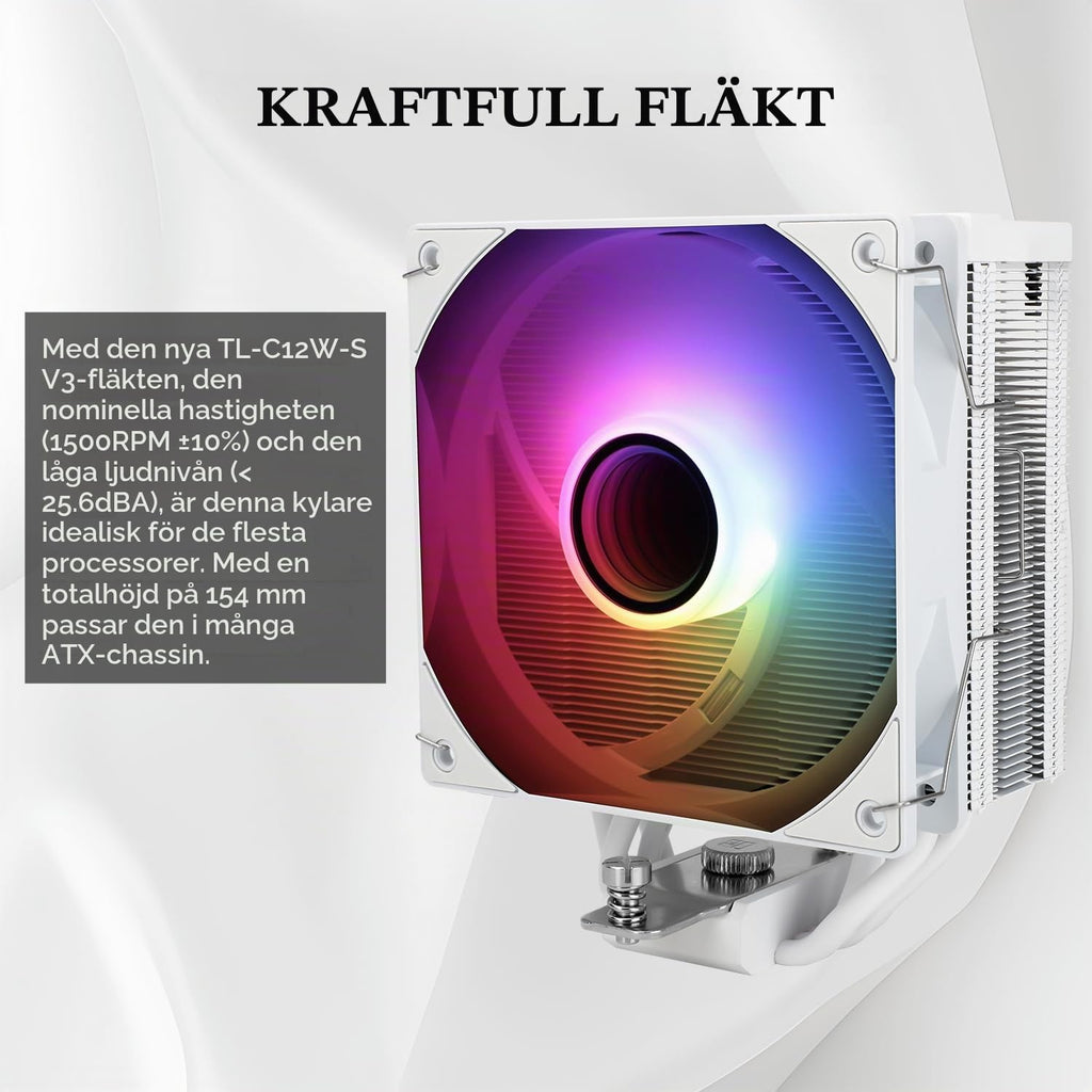TR Assassin Spirit 120 EVO CPU-kylare, svart 120 mm PWM tyst fläkt, ARGB CPU Air Cooler, AGHP 4:e teknik, stöder Intel lga1700/1150/1151/1200, AMD AM4 AM5, guldkylare