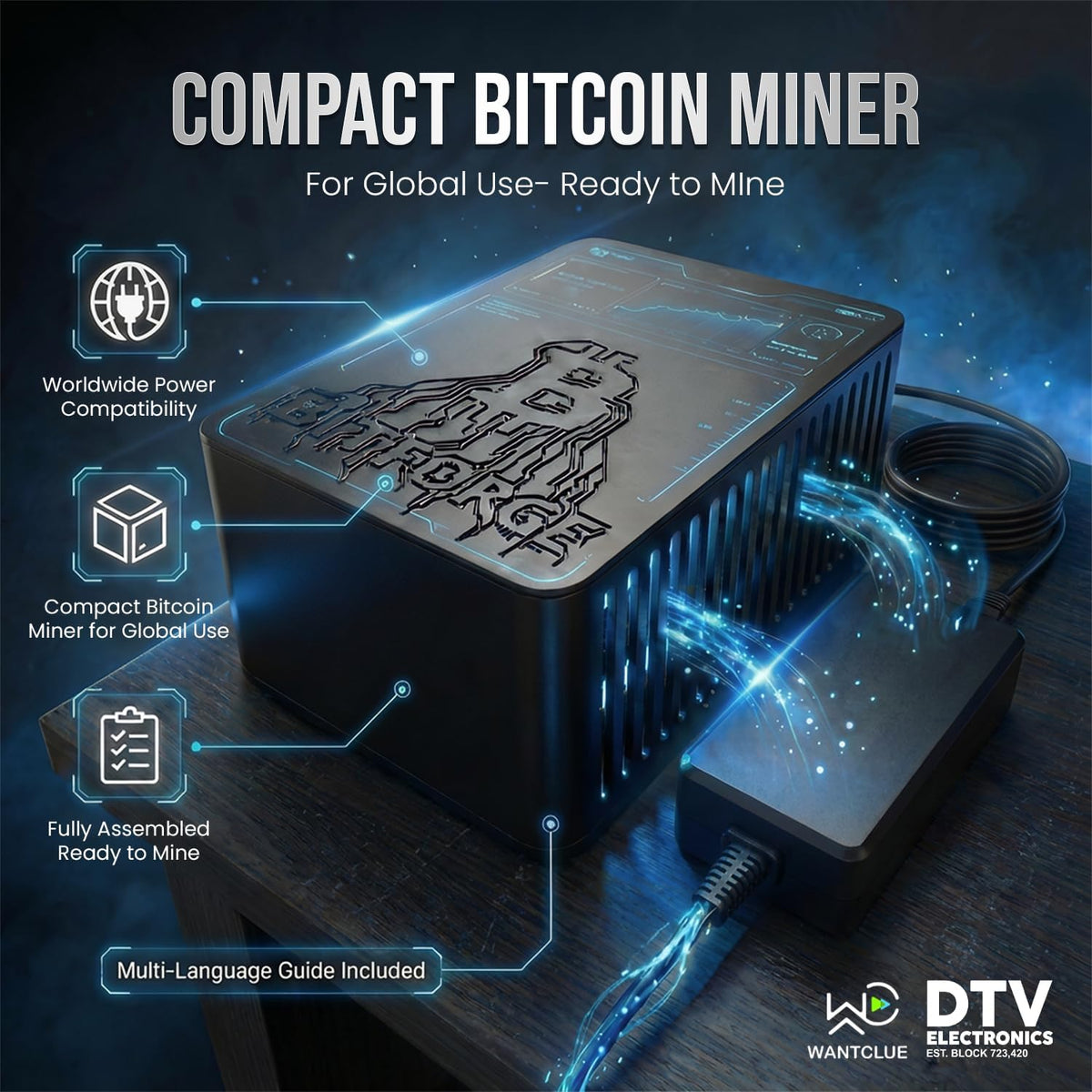 Bitforge Nano Bitcoin Miner, dubbel ASIC BM1370, hashrate 2,5 TH/s