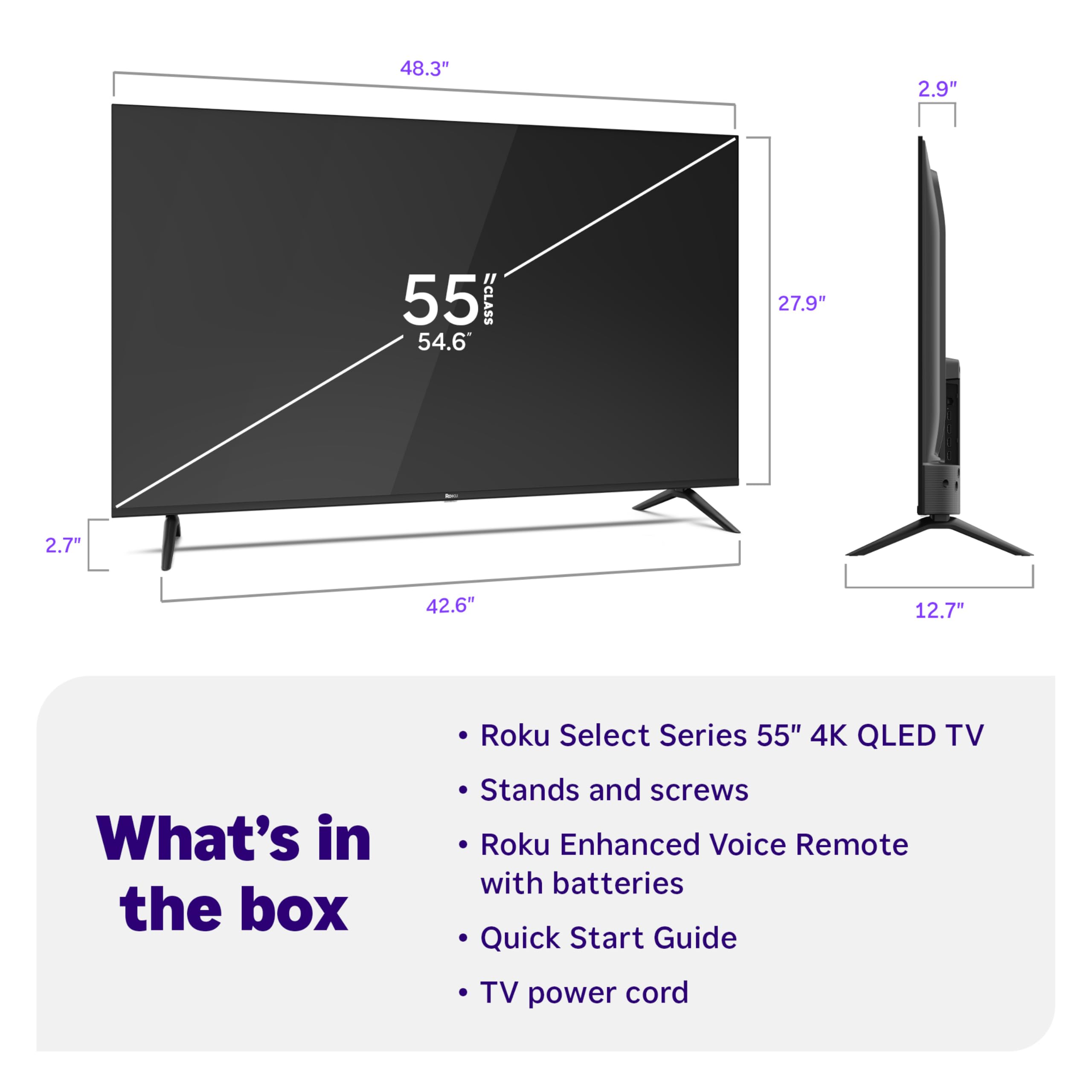 Roku 50-Inch Select Series Smart TV 2026-4K QLED TV - Roku TV