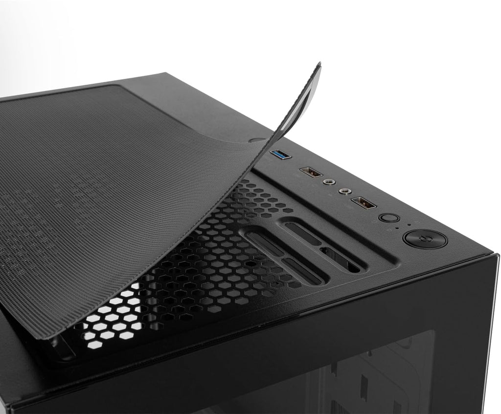 NOX XTREME PRODUCTS Hummer Galaxy - Datorchassi, Ramlöst Härdat Glas, 4x 120mm PWM Fläktar, Plats för 10 Fläktar, USB-C och USB 3.0, ARGB Hub Controller, ATX/M-ATX/ITX, Svart
