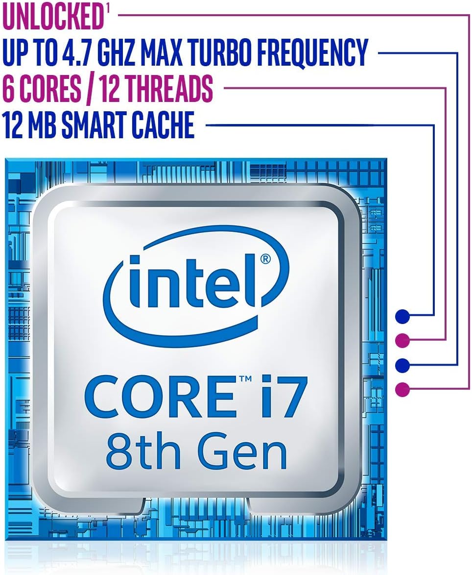 Intel Core i7-8700K processor (12 MB cache, upp till 6 kärnor, 3,70 GHz)