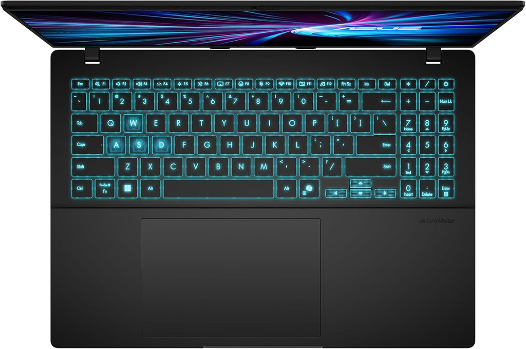 ASUS V16 V3607VH-RP019 Gaming-bärbar dator, 16 tum, WUXGA 144 Hz, Intel Core 7 240H, 16 GB RAM, 512 GB SSD, NVIDIA RTX 5050, 8GB, svart matt svart, spanskt QWERTY-tangentbord