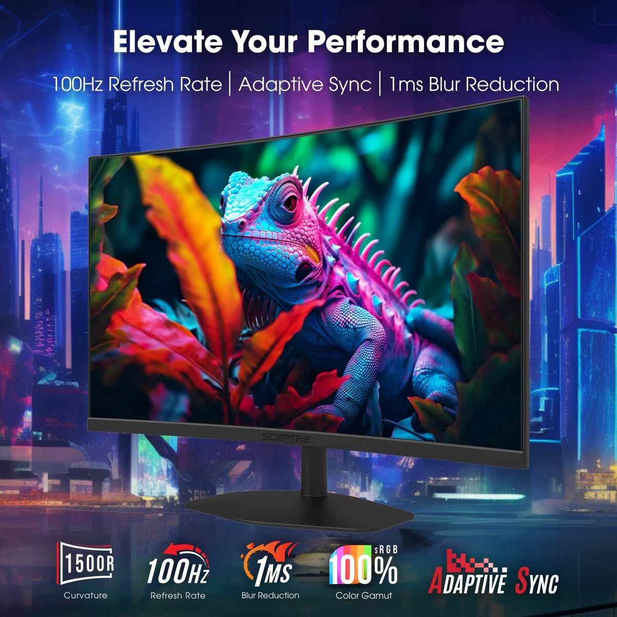Sceptre Curved 24-inch Gaming Monitor 1080p R1500 98% sRGB HDMI x2 VGA Build-in Speakers, VESA Wall Mount Machine Black (C248W-1920RN Series)