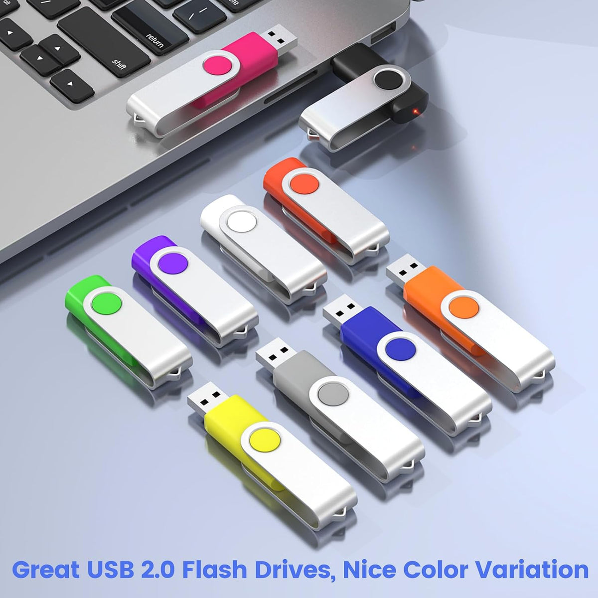USB-minne 8 GB 10 stycken, ABLAZE mini minne minne vattentät 8 GB USB-sticks metall 10-pack för bärbar dator, dator, TV, bil