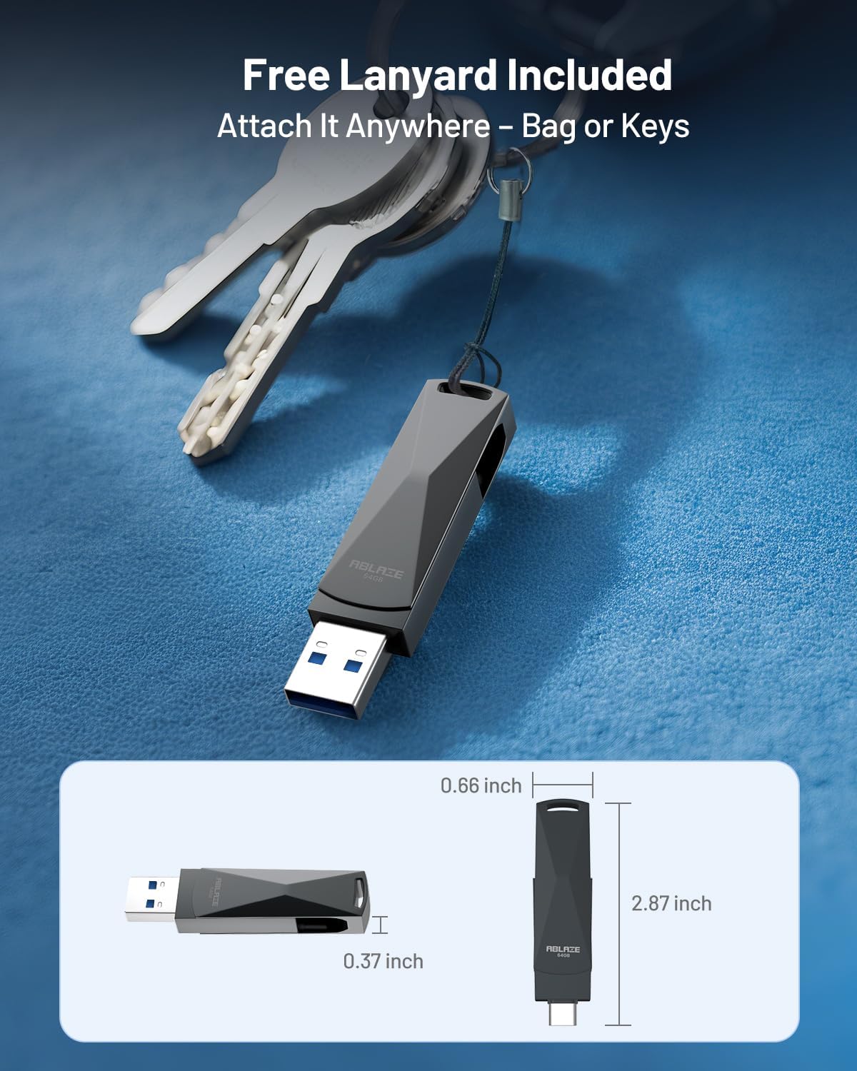 USB-minne 8 GB 10 stycken, ABLAZE mini minne minne vattentät 8 GB USB-sticks metall 10-pack för bärbar dator, dator, TV, bil