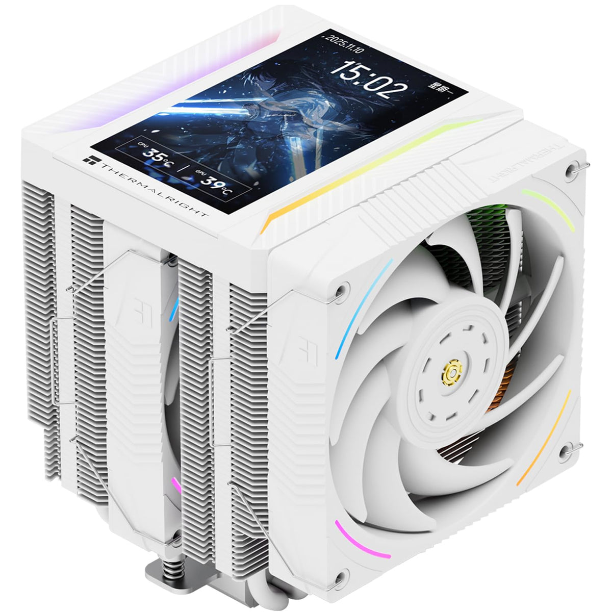 Thermalright Peerless Assassin 120 VISION MAX ARGB Black CPU-kylare, PC-kylare med 6 värmerör, 5-tums magnetisk display, 480 x 854 upplösning, för AM4/AM5 Intel LGA1700/1851