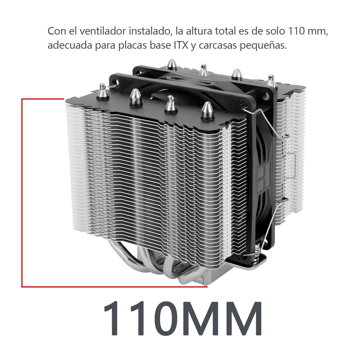 TR Peerless Assassin 90 SE Dual-Tower CPU Cooler, med kylfläns i aluminium, högpresterande kylare med 4 värmerör för PC, Intel 1700/115X/1200/1851; AMD:AM4/AM5 110 mm hög.