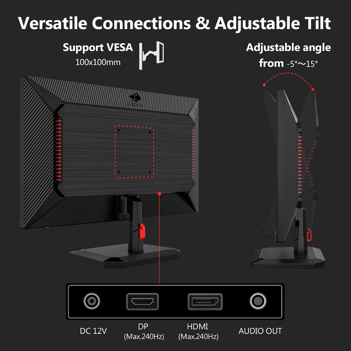 Z-Edge AGEX Böjlig Spel Datorskärm 34 Tum 240Hz, 3440x1440, Höjjusterbar 115mm, UWQHD Ultrawide 21:9, 1500R VA, 1ms, FreeSync, 4000:1, PIP PBP, 2×DP1.4, 2×HDMI2.1, VESA (DP-kabel ingår)