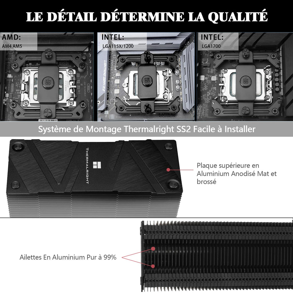 Thermalright Assassin Spirit 120 EVO ARGB AGHP PWN 4:e generationens CPU-kylare tyst CPU-kylare kompatibel med AM4/AM5/Intel Iga 1700/1851/1150/1151/1200, svart