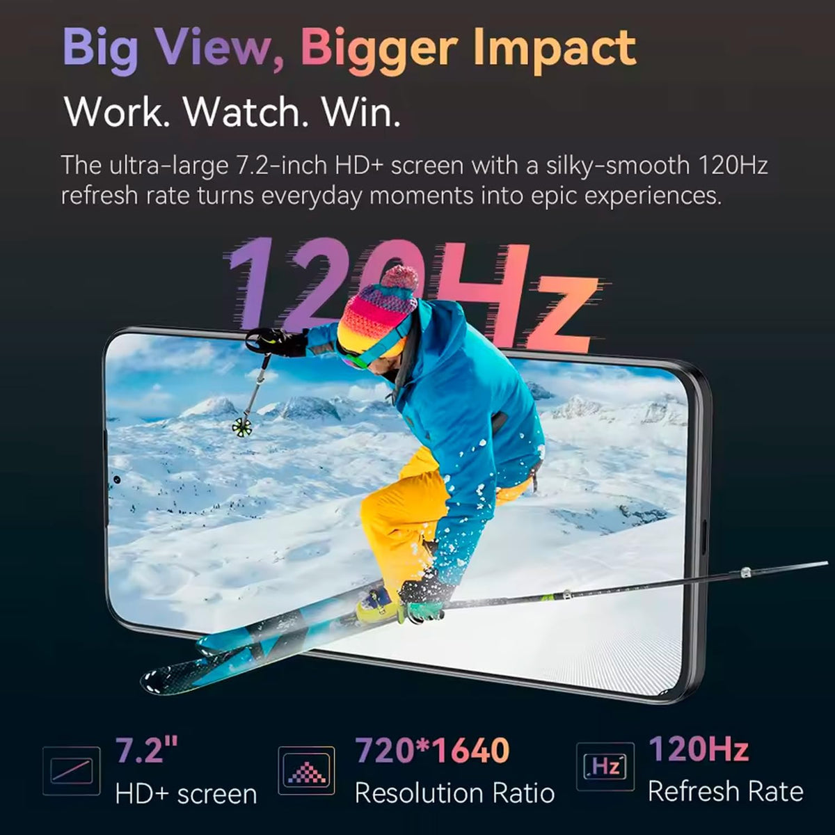 Note 60 - Smartphone 4G 7.2" HD+ 120Hz, 16GB RAM (6GB+10GB Exp.), 128GB ROM, 48MP Kamera, 7000mAh Batteri, Android 15, Unisoc T615, Svart
