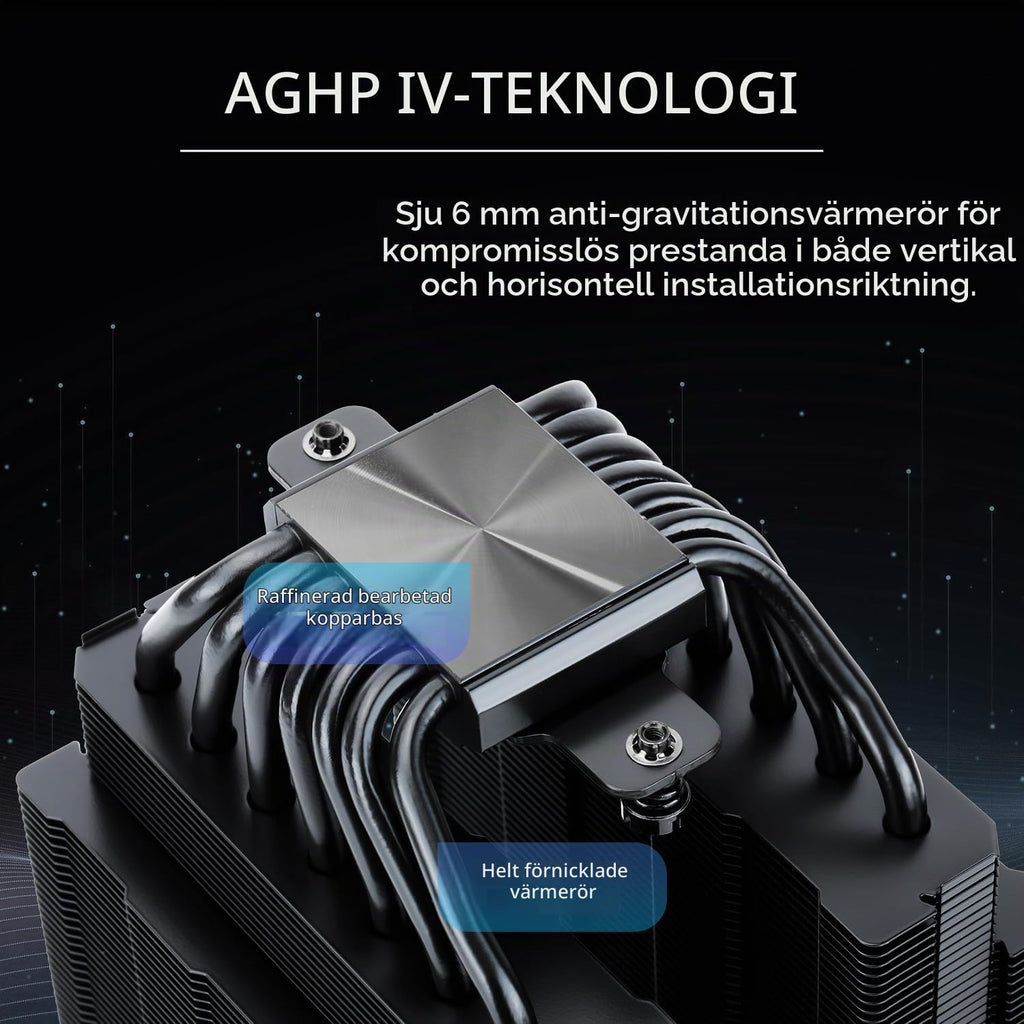 Thermalright Phantom SPIRIT120SE ARGB CPU-luftkylare, kylare med 7 värmerör, dubbla 120 mm TL-C12B-S V2 PWM-fläktar, AGHP 4.0 Tech., S-FDB-lager, för AMD AM4 AM5/Intel 1700/1150/1151/1200, stationär