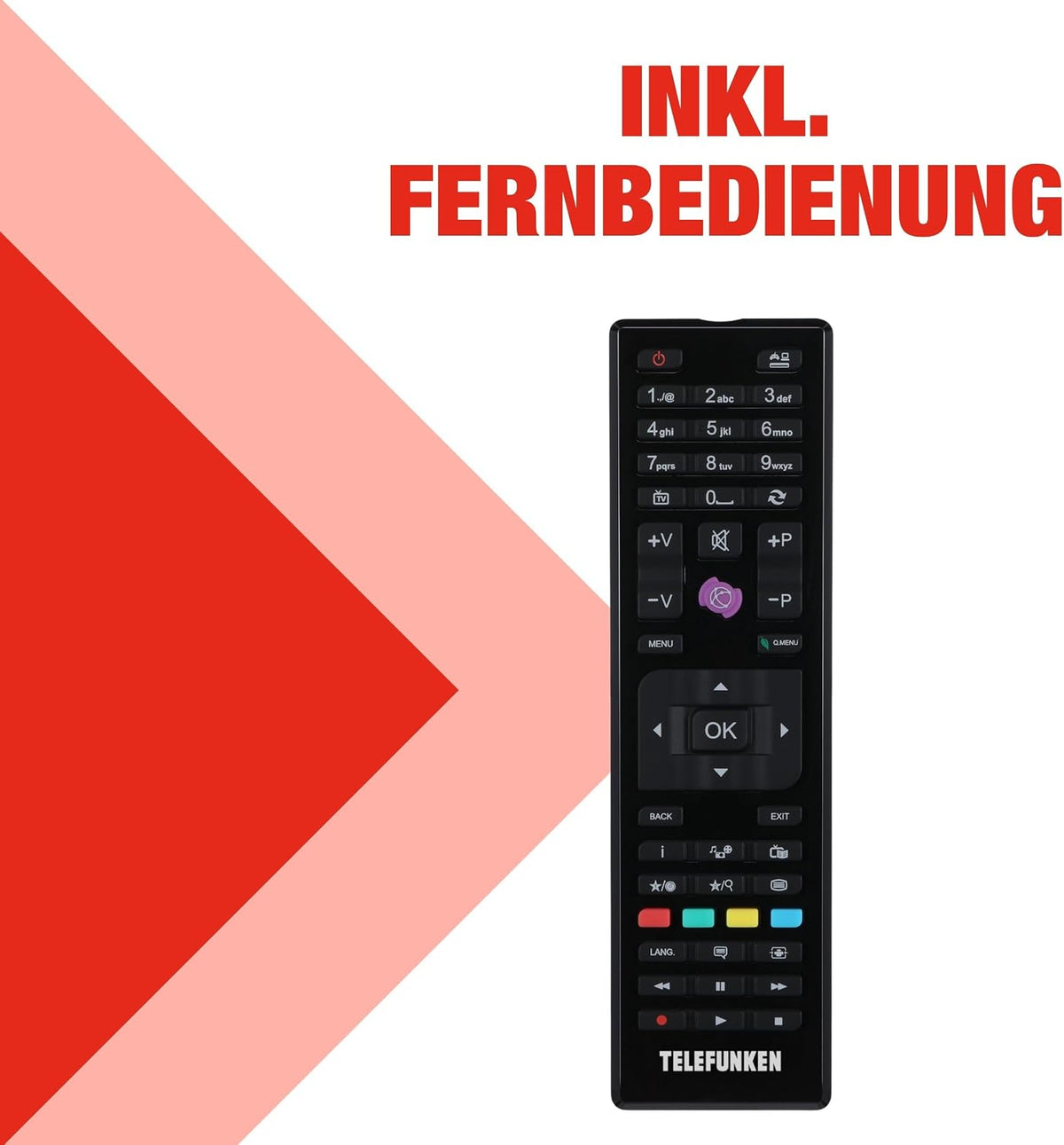 Telefunken QLED VIDAA QU50VP750S Smart TV 50 tum 4K UHD, HDR med Dolby Vision, Dolby Atmos, trippel tuner och 6 månader HD+ ingår, svart