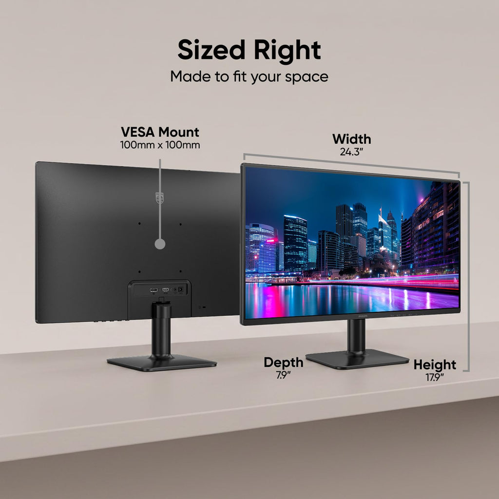 Philips 24 Inch Computer Monitor FHD 100Hz VA VESA Flicker-Free, 241V8LB