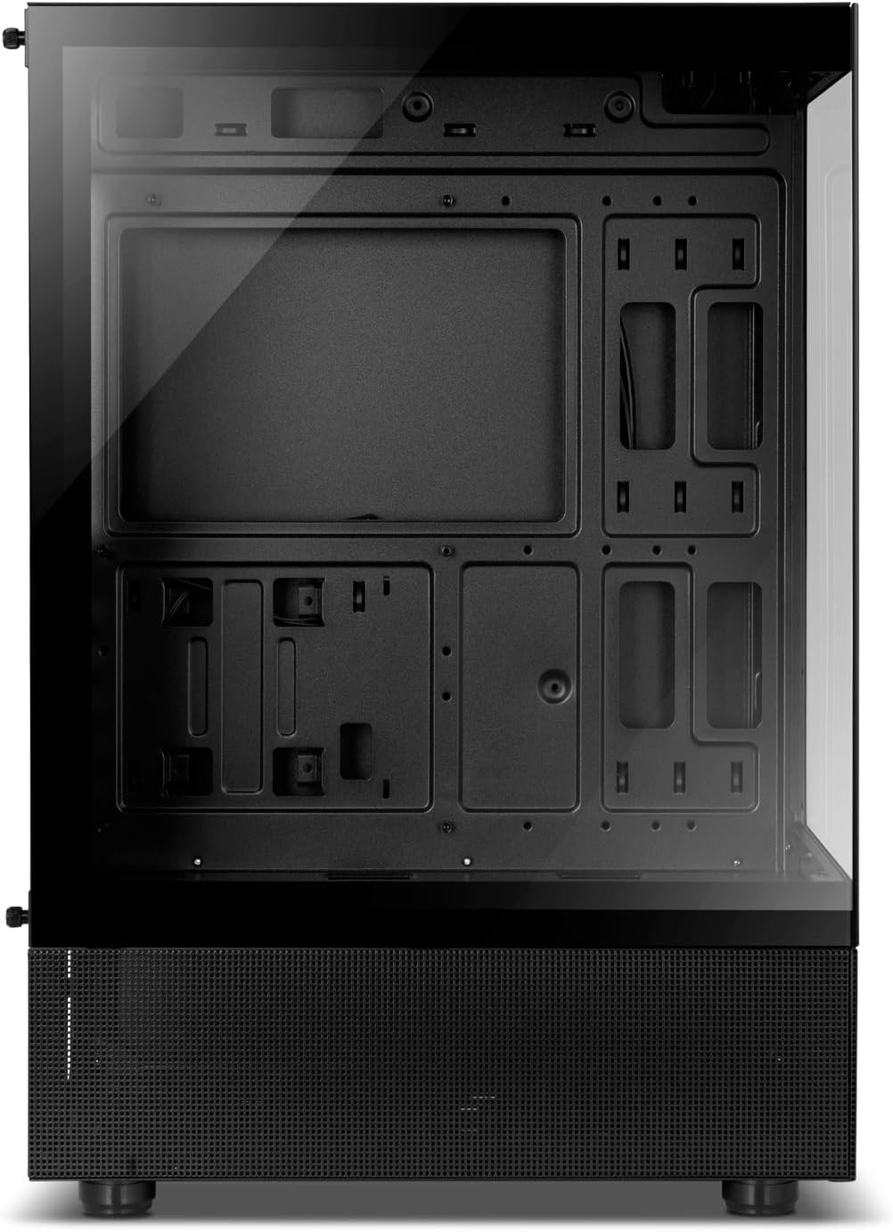 NOX XTREME PRODUCTS Hummer Galaxy - Datorchassi, Ramlöst Härdat Glas, 4x 120mm PWM Fläktar, Plats för 10 Fläktar, USB-C och USB 3.0, ARGB Hub Controller, ATX/M-ATX/ITX, Svart