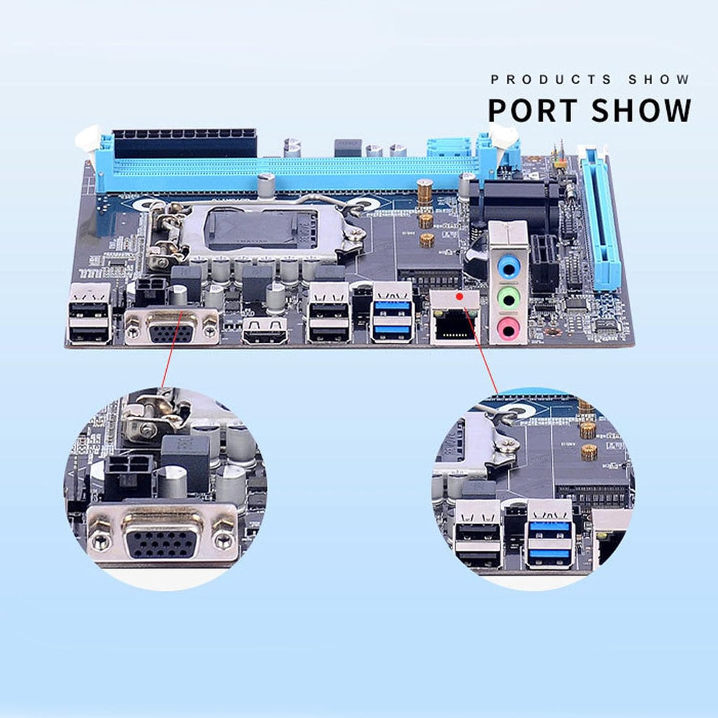 LGA 1150 Gaming Moderkort, 4 USB2.0, DDR3 1600MHz, M.2 NVMe NGFF, SATA3.0 6Gb per S, PCIe X16, RJ45 100Mbps LAN, HDMI, Micro ATX Moderkort för Core I3 I5 I7, för Core I3 V3 Xeon