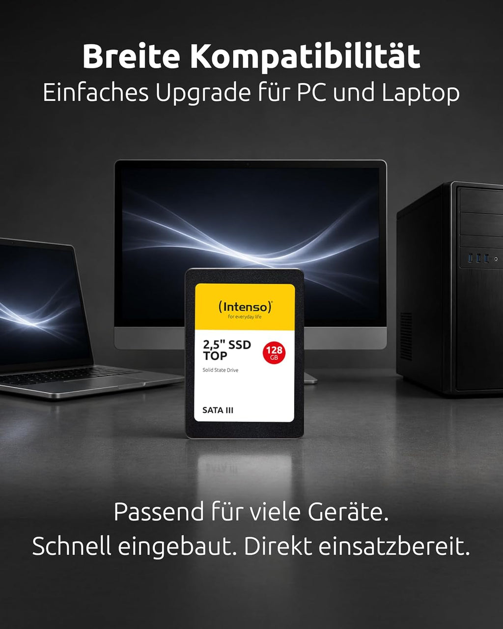 Intenso 2 x 128 GB intern 2,5 tum SSD SATA III Top – laptop och PC-hårddisk