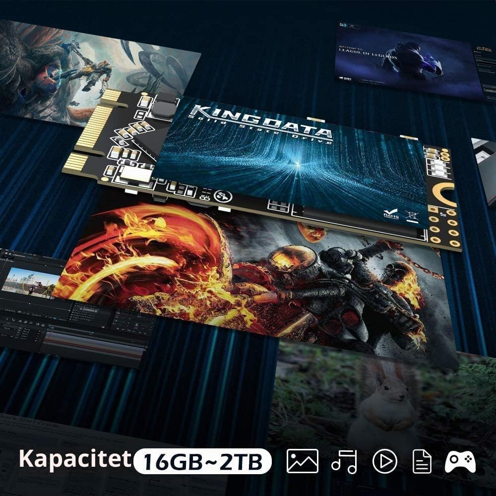 SSD M.2 2280 128GB KINGDATA Ngff SATA III 6Gb/s Högpresterande intern hårddisk för stationär bärbar dator (128GB, M.2 2280)