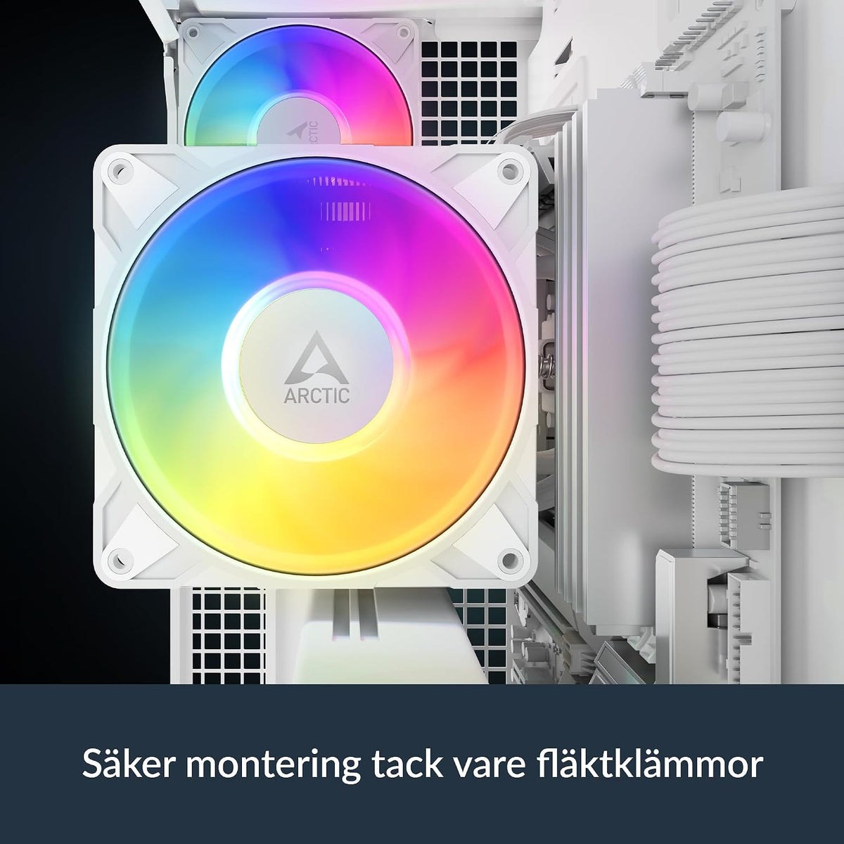ARCTIC Freezer 36-S A-RGB – entorns processorkylare med ARGB-belysning för Intel och AMD, tryckoptimerad P12 Pro-fläkt på 120 mm, 600–3000 rpm, fluiddynamiskt lager, inkl. MX-7 - Svart