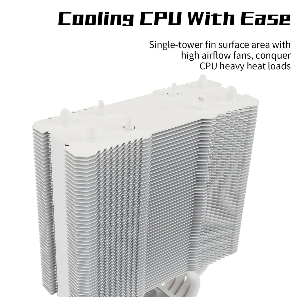 Thermalright Assassin X 120 SE vit CPU luftkylare, 4 värmerör, TL-C12CW-S PWM tyst fläkt CPU kylare med S-FDB-lager, för AMD AM4 AM5/Intel LGA1700/1150/1151/155/1156/1200