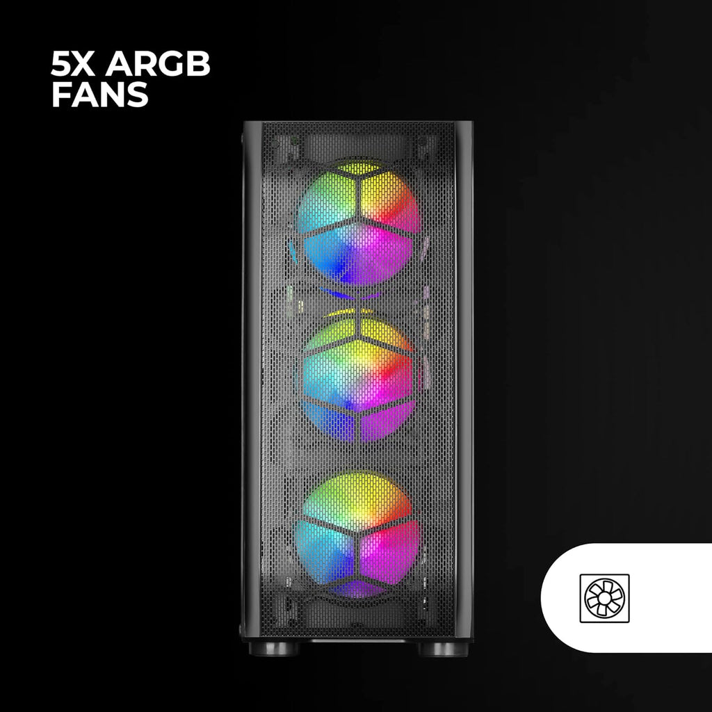 Mars Gaming MC-NOVA, Custom XXL E-ATX Gaming Tower, flyg- och rymdfartsaluminium, helt dubbelfönster härdat glas, Dual Chamber Construction, USB-C