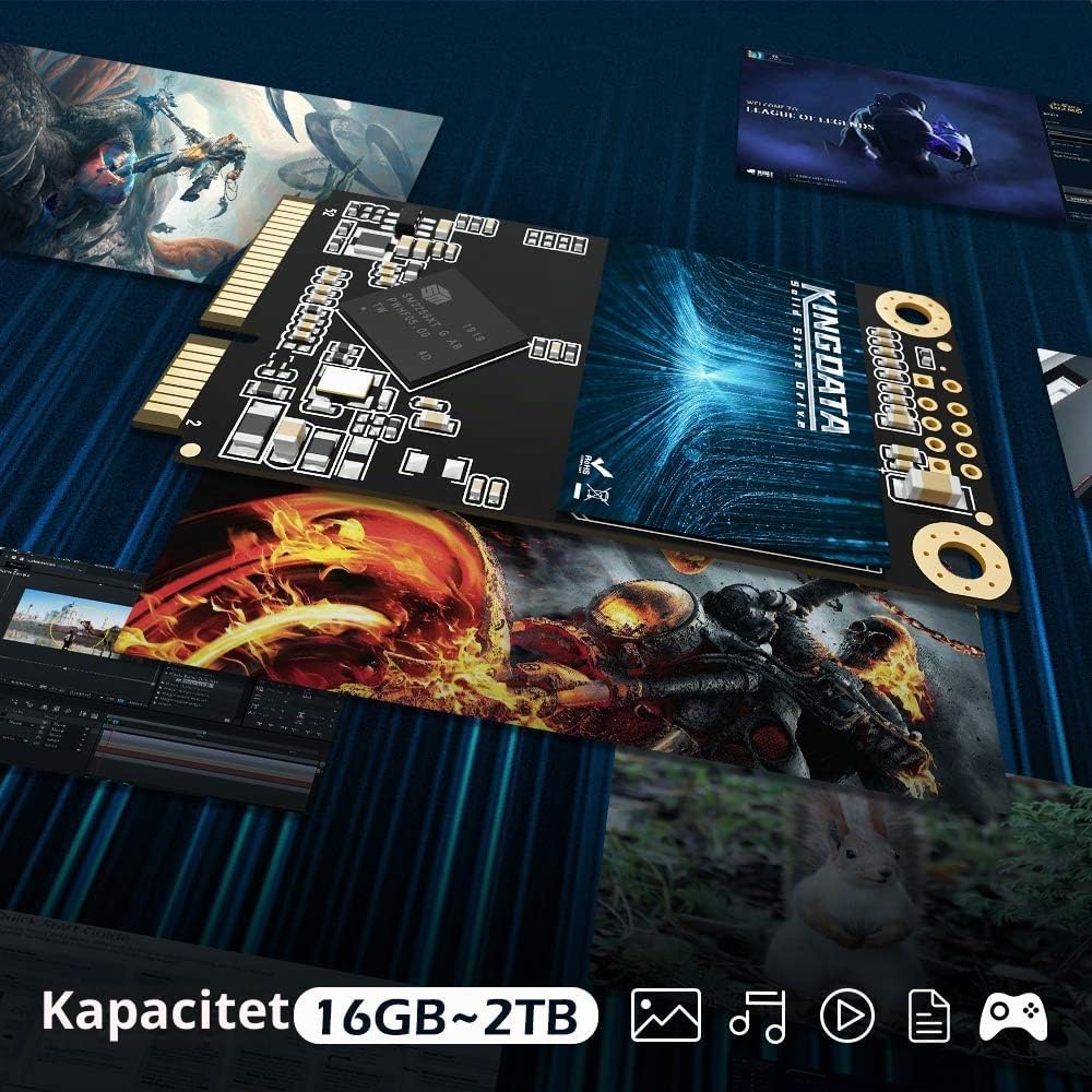 SSD M.2 2280 128GB KINGDATA Ngff SATA III 6Gb/s Högpresterande intern hårddisk för stationär bärbar dator (128GB, M.2 2280)