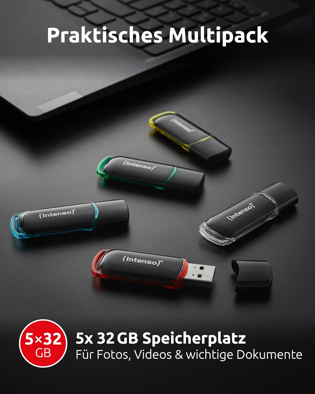 Intenso Business Line - Flash Drive 16 GB - USB 2.0, Black/Red