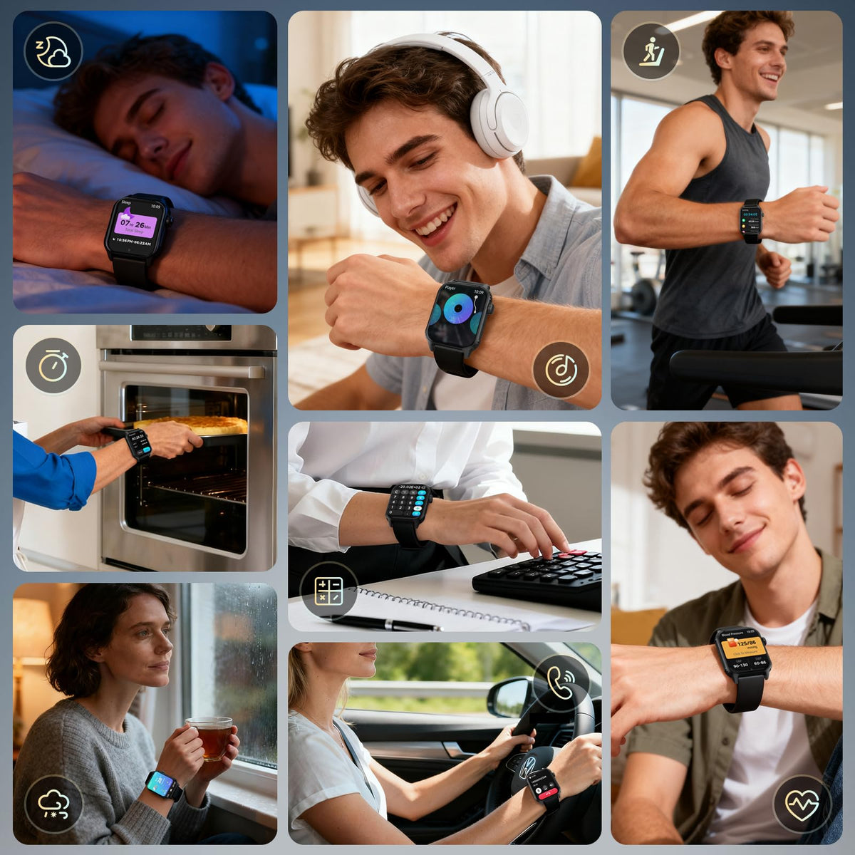 Smart Watch for Men, 120+ Sports Modes Smartwatch with 1.83" HD Touchsreen, Sleep Monitor, IP67 Waterproof, Bluetooth Call & Music Control Fitness Watch for iPhone/Android (Gray)