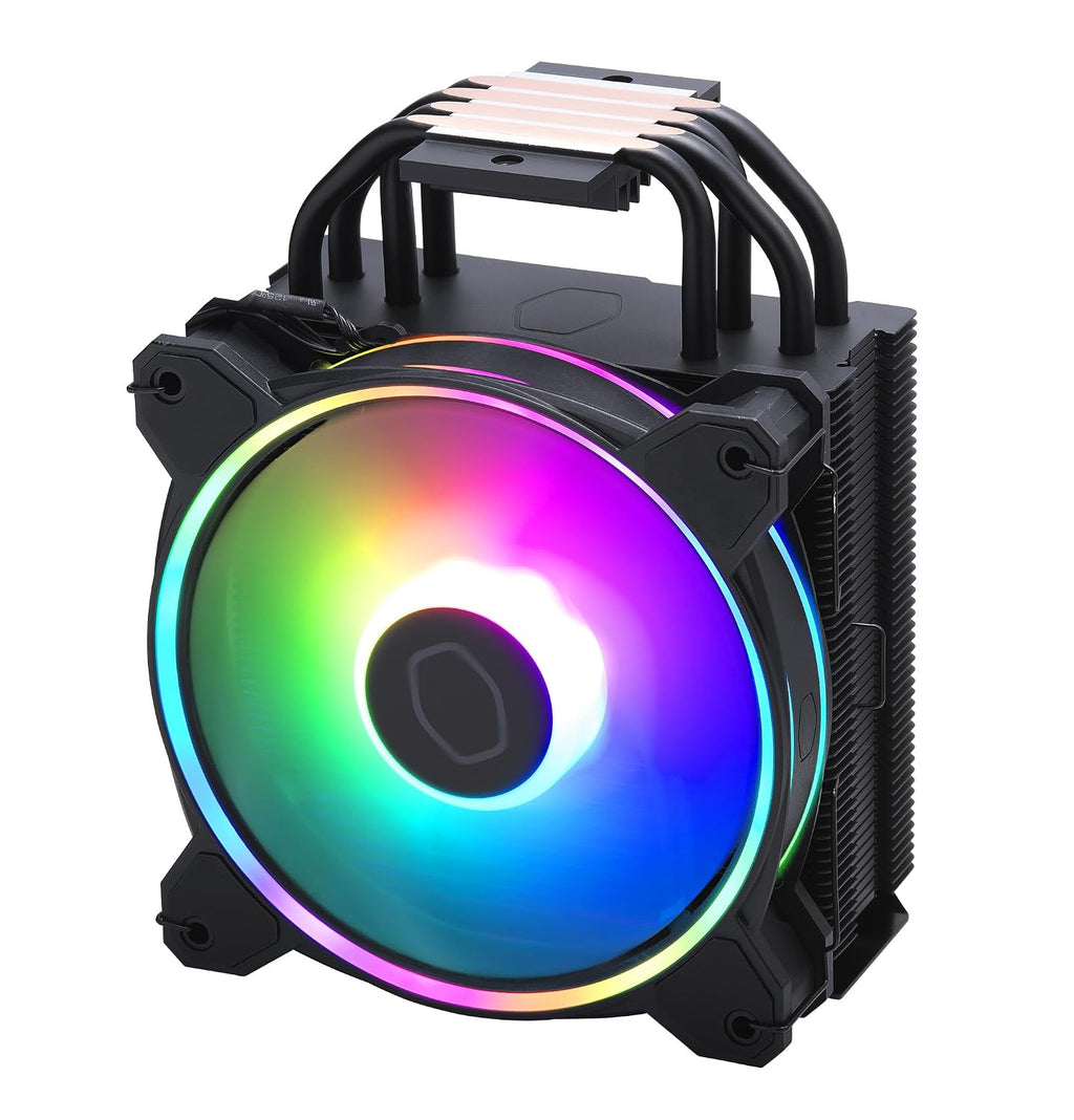 Cooler Master Hyper 212 Black CPU-Luftkylare - Aluminiumfinish, 4 Kontinuerliga Direktkontaktvärmerör, SickleFlow 120 Edge Fläkt, LGA1700 & AM5 Fäste - Svart