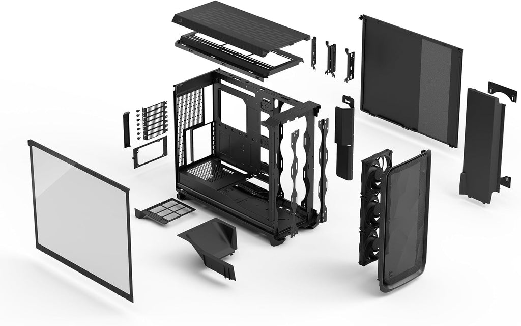 Fractal Design Meshify 3 XL Vit Tempered Glass Klar Toning - Gamingdatorchassi – Meshfront – Tre Momentum 14-fläktar ingår – GPU-stöd upp till 512 mm längd – E-ATX/ATX/mATX-stöd