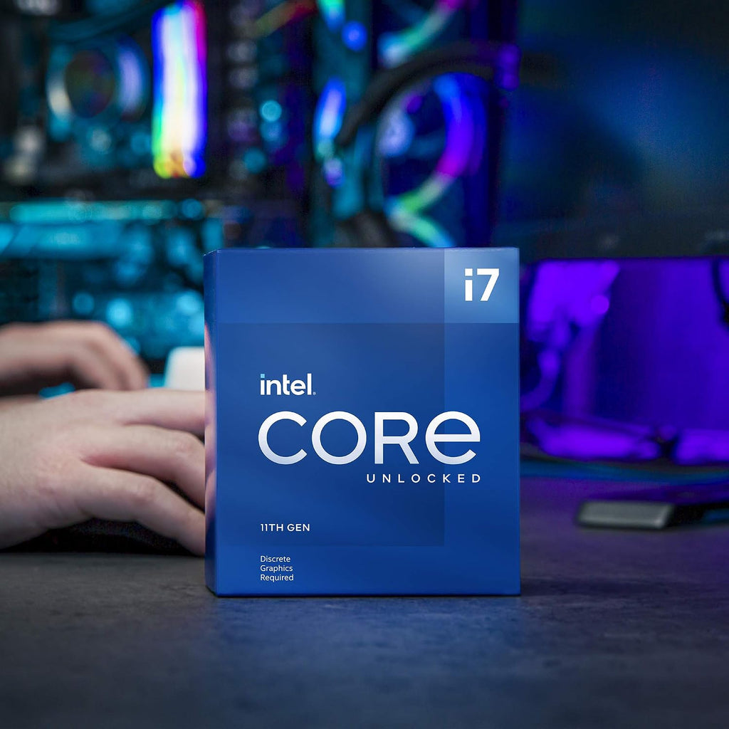 Intel Core i7-11700KF 11. Generation stationär processor (basklocka: 3,6 GHz Tuboboost: 4,9 GHz, 16 MB cache, 8 kärnor, LGA1200) BX8070811700KF