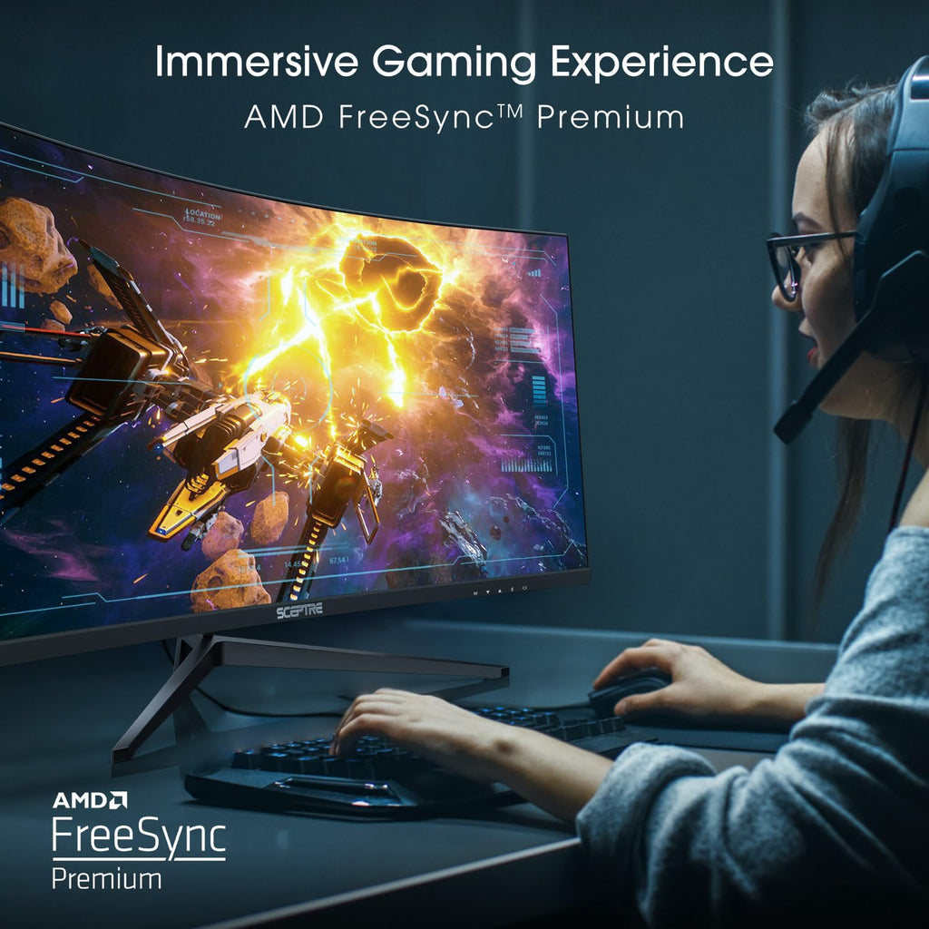 Sceptre Prime 24-inch Gaming Monitor 100Hz 1ms DisplayPort HDMI x2 100% sRGB AMD FreeSync Build-in Speakers, Eye Care Frameless Machine Black 2025 (E248W-FW100T)